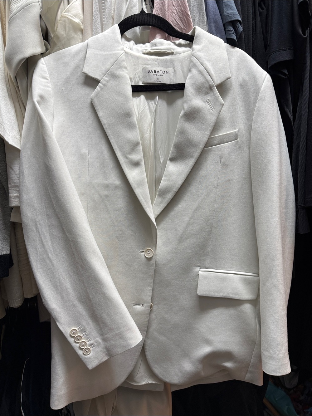 Babaton Ivory Single-Breasted Blazer